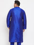 Men's Plus Size Blue Silk Blend Kurta